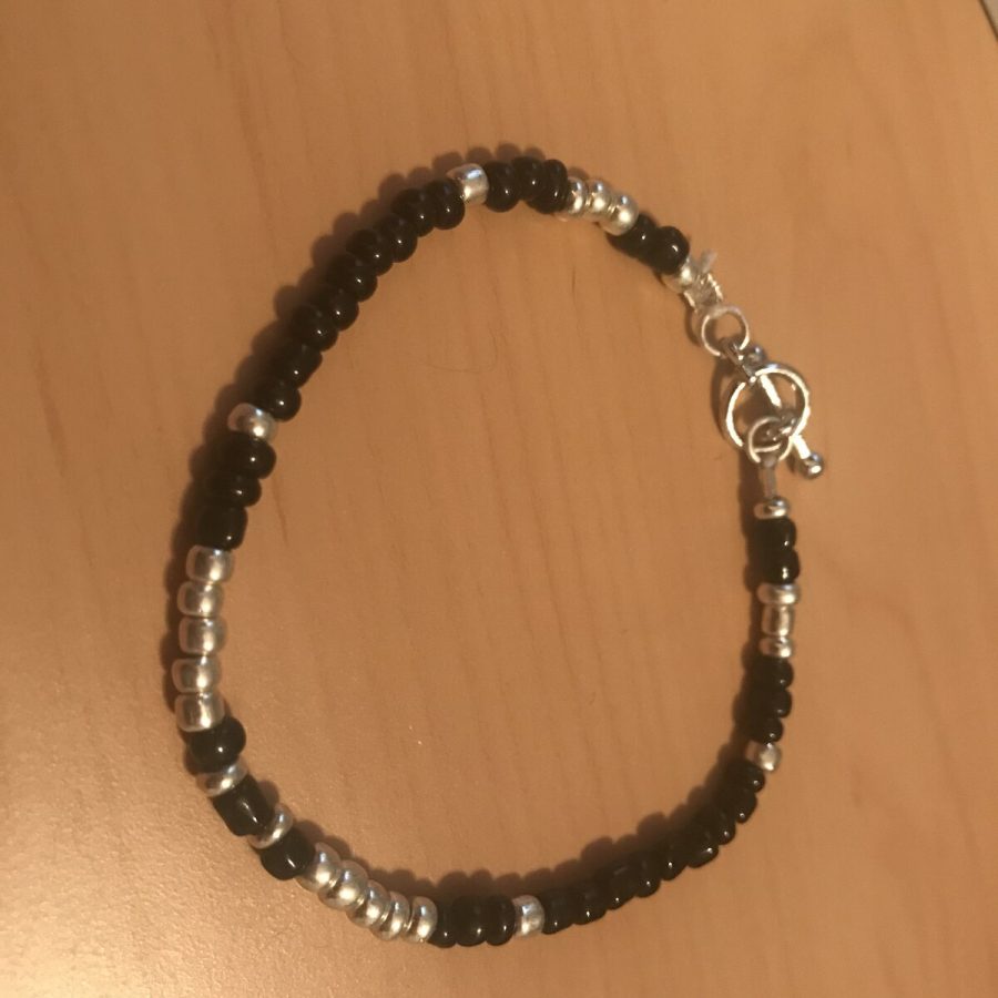 Black & Silver Seed Bead Bracelet — handmade by Kristin Cogan, Cogan Couture