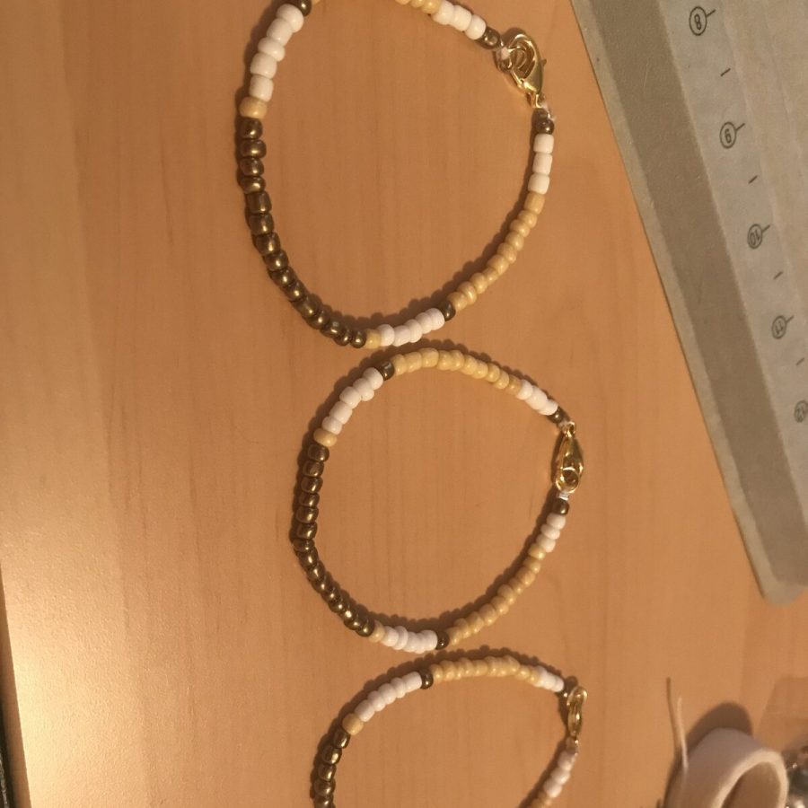 Ivory & Gold Stacking Set of Three — handmade by Kristin Cogan, Cogan Couture