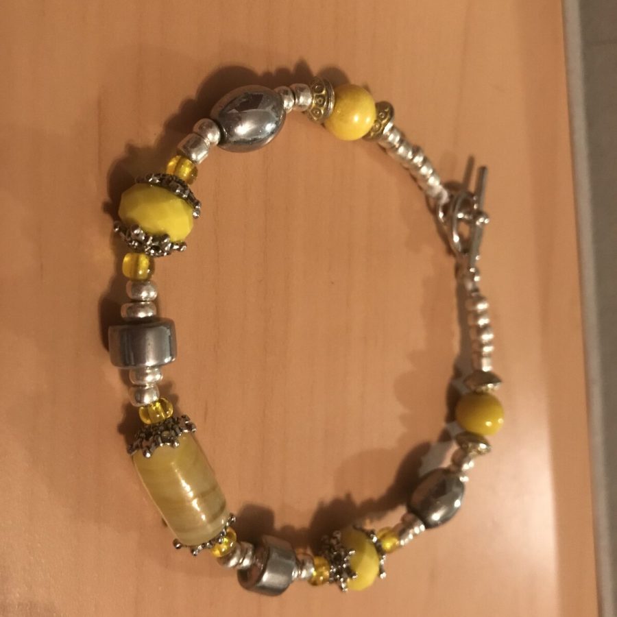 Mustard & Silver Bracelet — handmade by Kristin Cogan, Cogan Couture