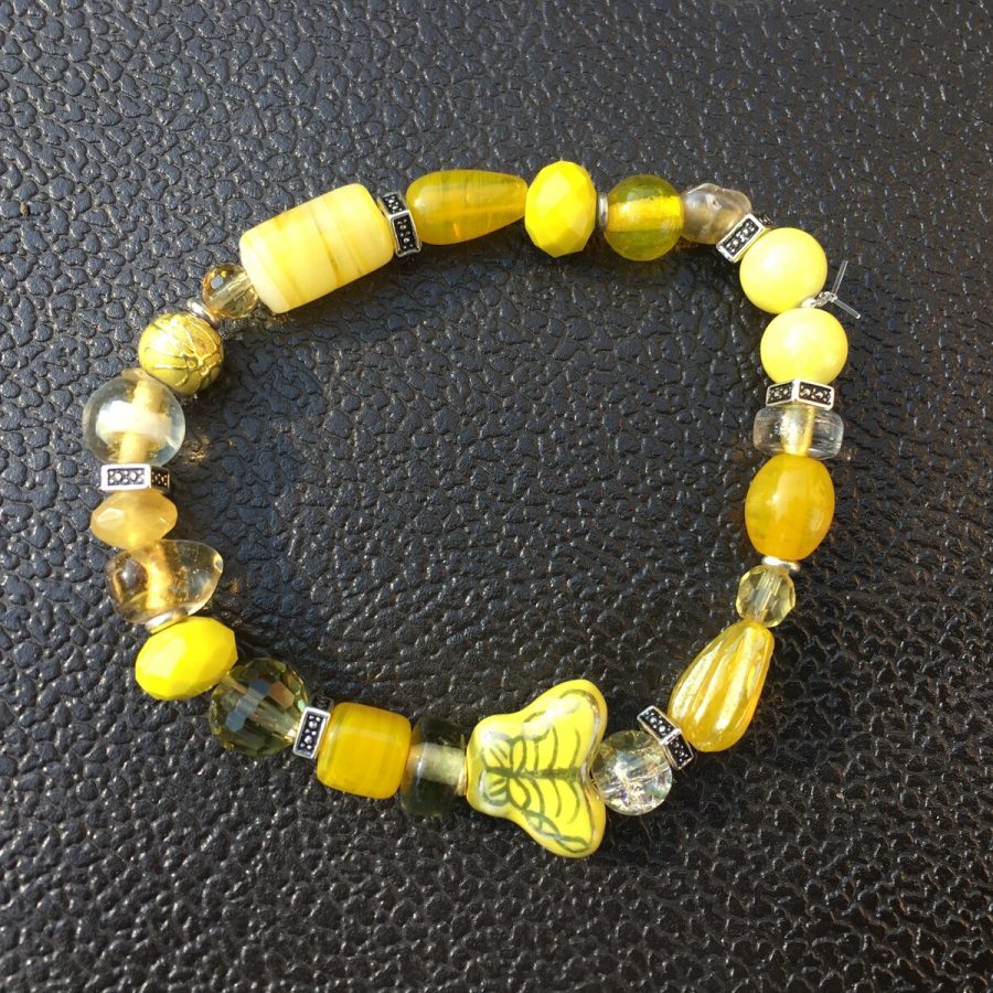 Butterfly Bracelet, Yellow — handmade by Kristin Cogan, Cogan Couture