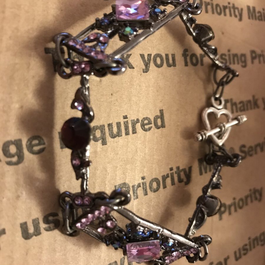 Lavender Crystal & Gunmetal Bracelet — handmade by Kristin Cogan, Cogan Couture