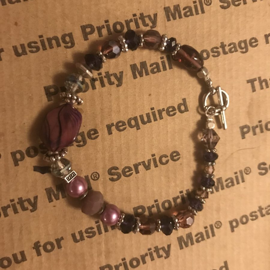 Plum & Silver Bracelet — handmade by Kristin Cogan, Cogan Couture