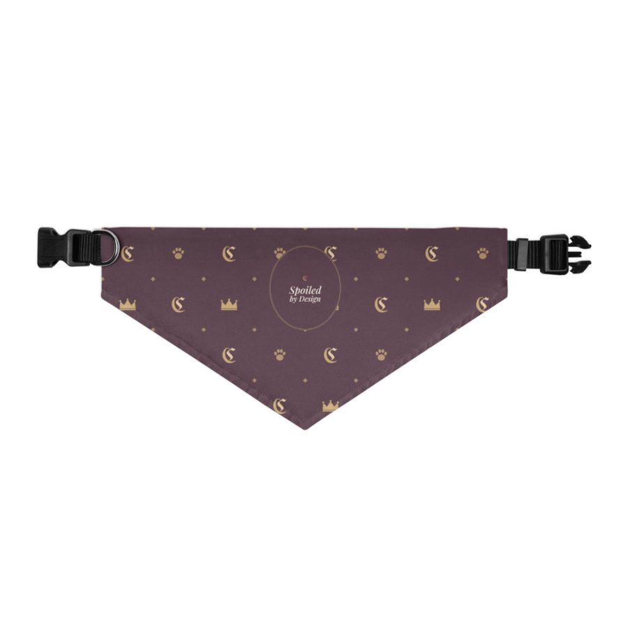 Monogram Bandana Collar, Plum & Gold — Cogan Couture Couture Collection