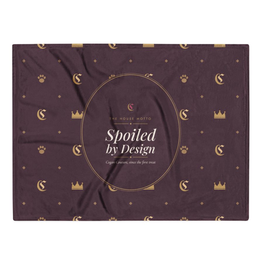 Monogram Throw Blanket, Plum & Gold — Cogan Couture Couture Collection