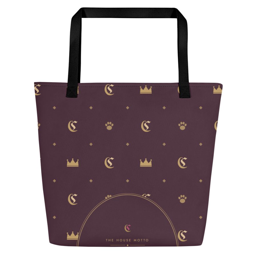 Monogram Tote with Pocket, Plum & Gold — Cogan Couture Couture Collection